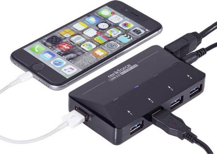 Produktbild Renkforce 4+1 Port USB 3 Charging Hub (USB-B, 5 Ports)