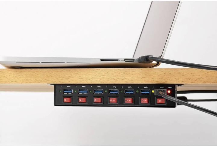 Produktbild Renkforce 7 Port USB 3 Hub Metall, schaltbar (USB-B, 7 Ports)