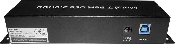 Produktbild Renkforce 7 Port USB 3 Hub Metall, schaltbar (USB-B, 7 Ports)