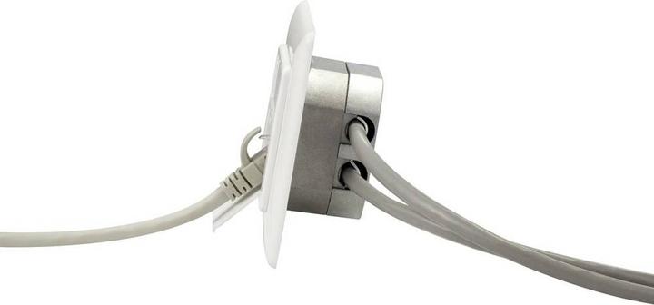 Actual product image Renkforce 2 port CAT 6 RAL9010 flush-mounted network socket