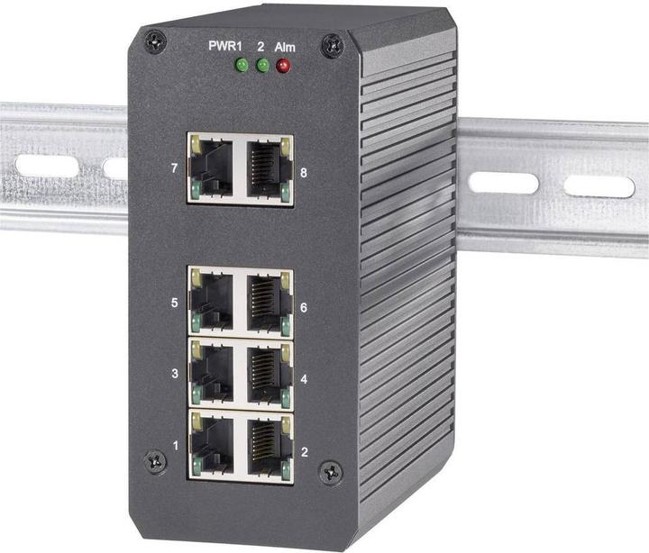 Immagine prodotto Renkforce Switch Gigabit a 8 porte per guida DIN (8 Porti)