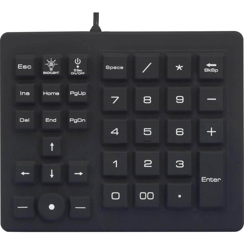 Renkforce IP68 USB-Nummernblock mit Touchtaste (Nummernblock, Kabelgebunden), Tastatur, Schwarz