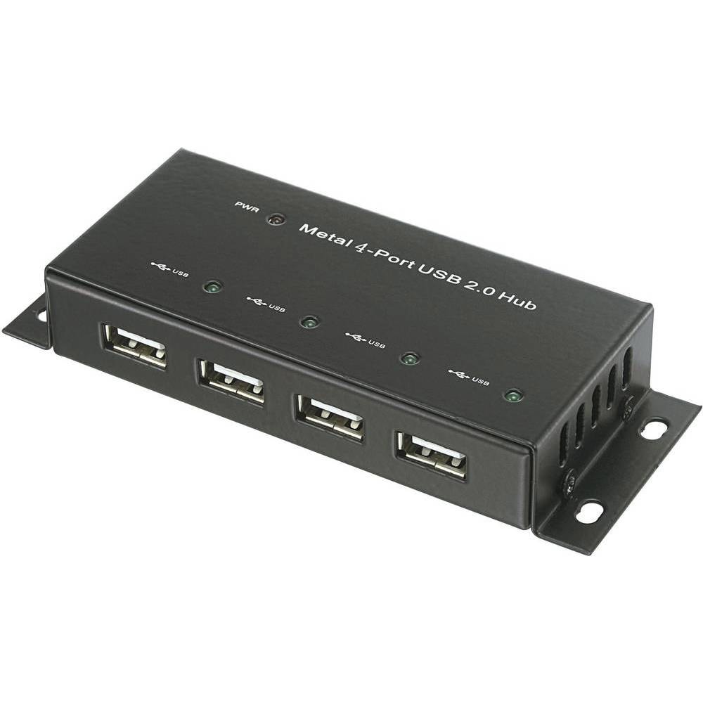 Renkforce RF-4830984 (USB-B, 4 Ports), Dockingstation + USB Hub, Schwarz