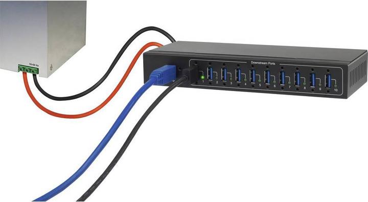Actual product image Renkforce 10 Port USB 3 Industrial Hub (USB-B, 10 ports)
