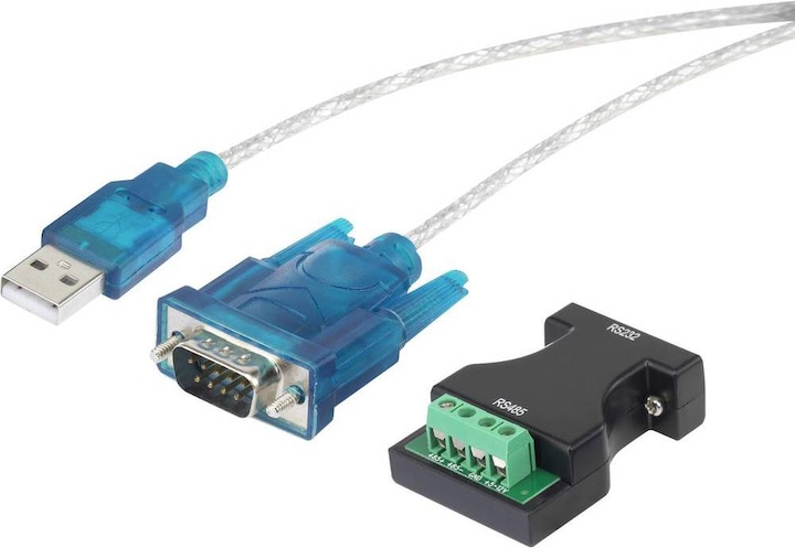 Produktbild Renkforce USB-Seriell- USB zu D-SUB 9pol + RS232 Adapter (0.75 m, USB 1.1)