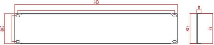 Actual product image Renkforce 48.26 cm (19"³) Blind Panel 2 U