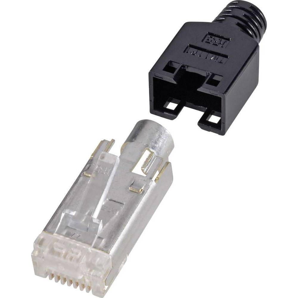 Renkforce Steckverbinder, geschirmt CAT5e, Elektronikkabel + Stecker, Schwarz