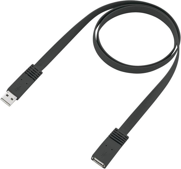 Actual product image Renkforce USB 2 extension cable A/A flat 2 m (2 m, USB 2.0, 2.50 W)