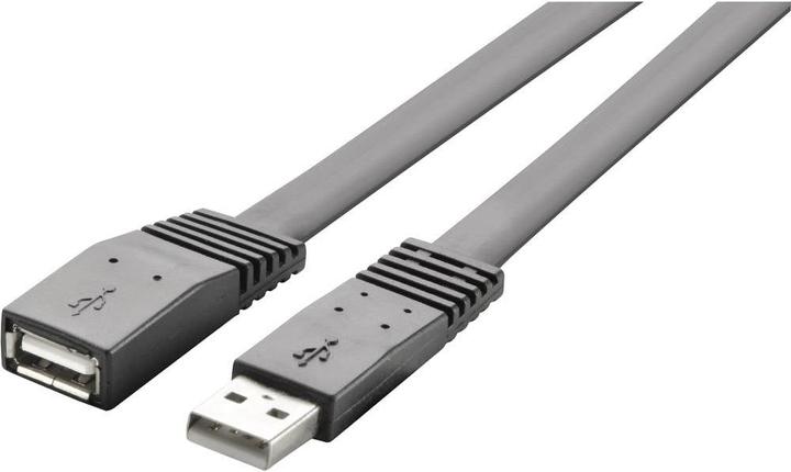 Produktbild Renkforce USB 2 Verlängerungskabel A/A flach 1 m (1 m, USB 2.0, 2.50 W)