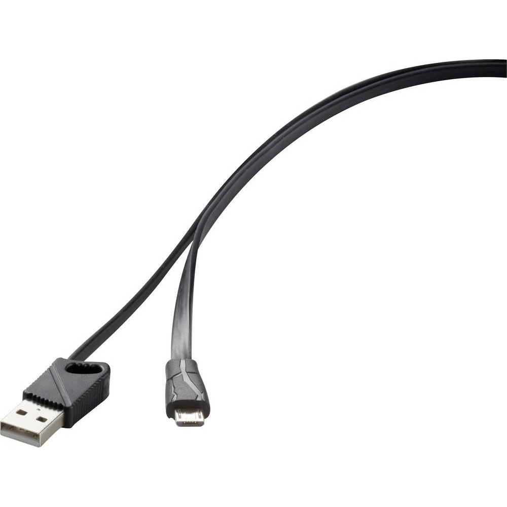 Thumbnail - Renkforce Shape Memory Micro-USB Ladekabel (1 m, USB 2.0), USB Kabel