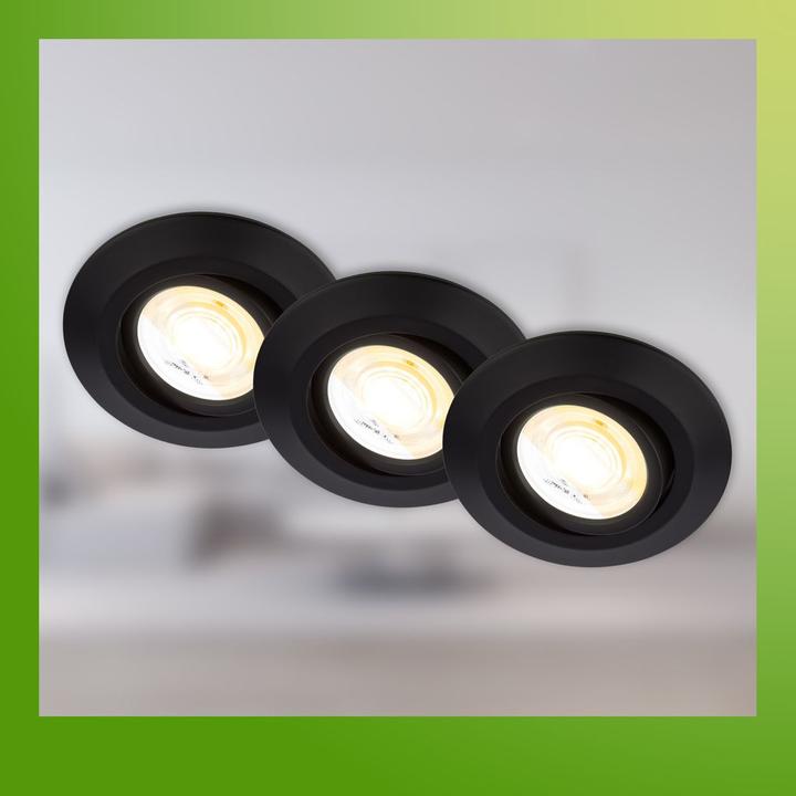 Actual product image Briloner Sustainable ultra-flat LED recessed lights set of 3 (520 lm)
