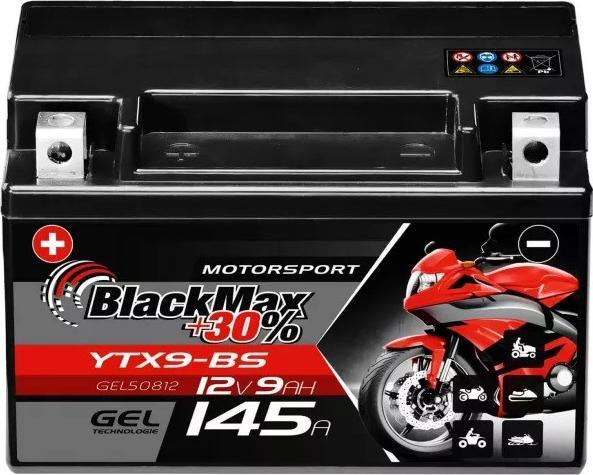 Produktbild BlackMax YTX9-BS Motorradbatterie Gel CTX9-BS (DIN 50812) (12 V, 9 Ah, 145 A)