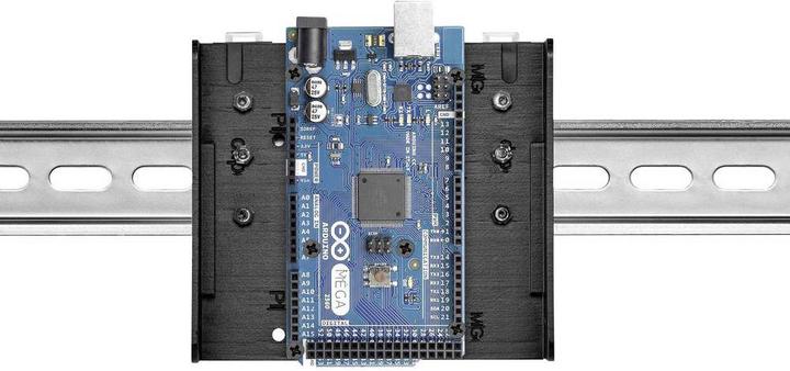 Actual product image Renkforce DIN Rail Mount Suitable for: Raspberry Pi, Arduino, Banana Pi for DIN rail mounting Black