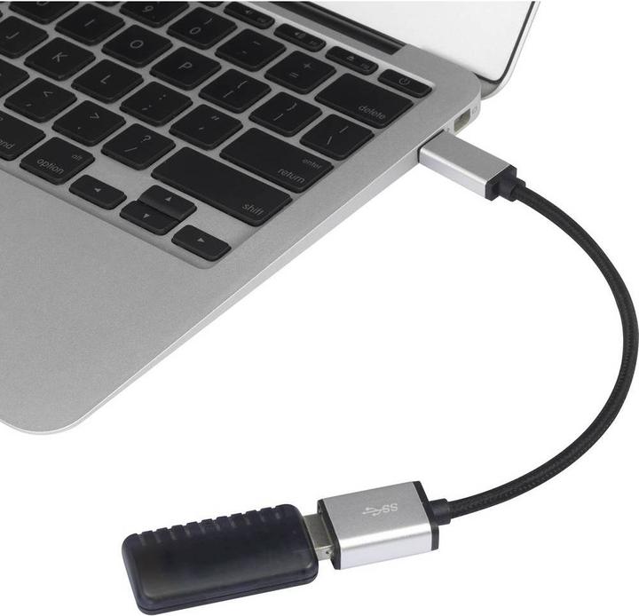 Produktbild Renkforce USB 3.1 (Gen 1) Anschlusskabel A/USB-C 0.15 m (0.15 m, USB 3.2 Gen 1)