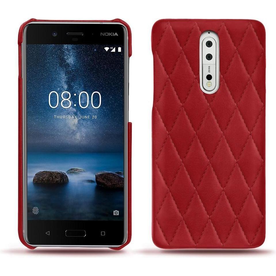 Noreve Lederschutzhülle (Nokia 8), Smartphone Hülle, Rot