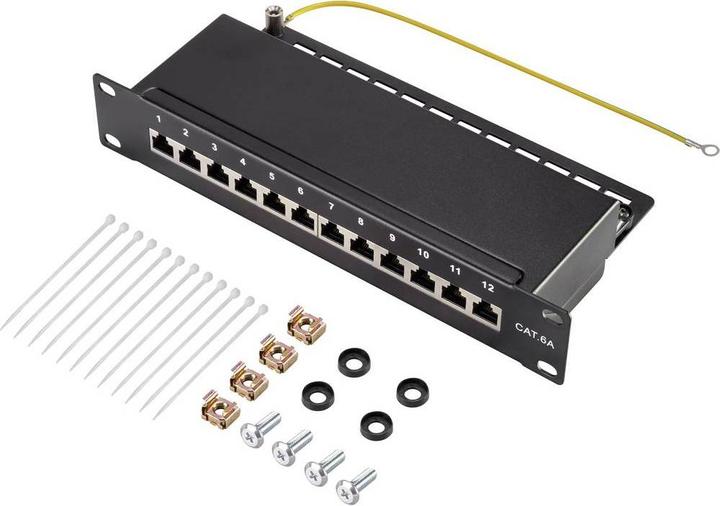 Actual product image Renkforce 12 port network patch panel 25.4 cm (10") CAT 6a 1 U