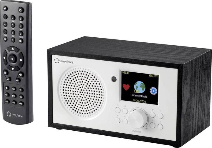 Produktbild Renkforce Internet Radio Bluetooth, AUX, WLAN, DLNA-fähig, tragbar mit Akku (Internetradio, Bluetooth, WLAN)