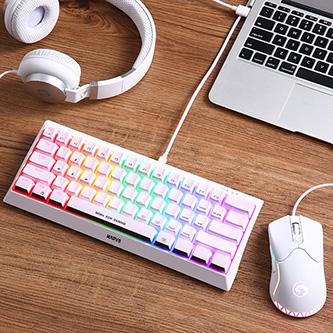 Produktbild Marvo KG962G (US) weiss / Tastatur / mechanisch / USB-A / 1,6 m / ENG-Layout (US, Kabelgebunden)
