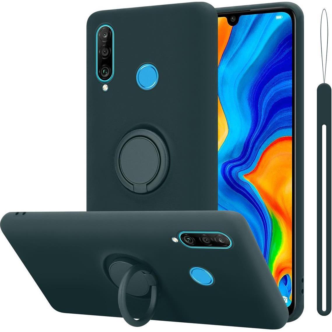 Cadorabo TPU Liquid Ring Silicone Case Hülle (Huawei P30 Lite), Smartphone Hülle, Grün