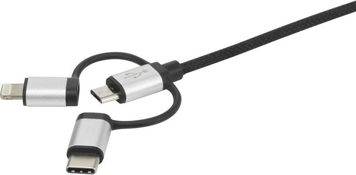 Produktbild Renkforce 3-in-1 Micro-USB/Lightning/USB-C Lade- & Sync-Kabel 0.25 m (0.25 m, USB 2.0, 2.50 W)
