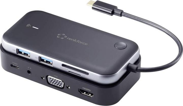 Image du produit Renkforce Hub USB-C pour le transfert d'images sans fil (USB-C, 2 Ports)