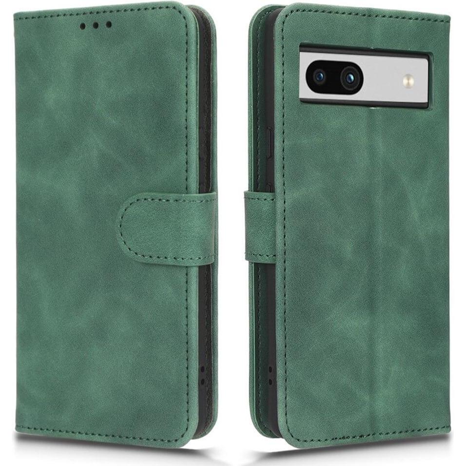 Cover-Discount Google Pixel 7a - Leder Etui Hülle grün (Google Pixel 7a), Smartphone Hülle, Grün