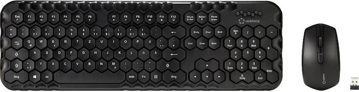 Produktbild Renkforce RF-KMC-500 Kabelloses Tastatur- und Maus-Set 2.4 GHz (DE, Kabellos)