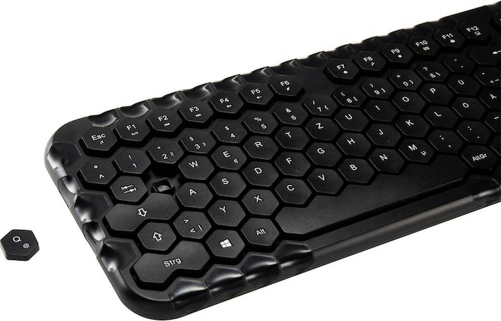 Produktbild Renkforce RF-KMC-500 Kabelloses Tastatur- und Maus-Set 2.4 GHz (DE, Kabellos)