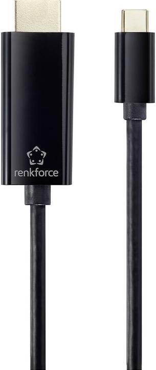 Actual product image Renkforce USB-C 3.1 male to HDMI male 1.8 m (1.80 m, HDMI, 2.0)