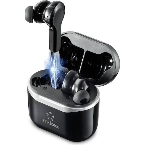 Renkforce Bluetooth In Ear Kopfhörer (ANC, 4 h, Kabellos), Kopfhörer, Schwarz