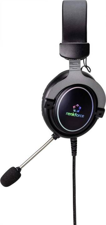 Produktbild Renkforce Gaming Headset USB schnurgebunden 7.1 Surround Over Ear Black, mit LED (Kabelgebunden)