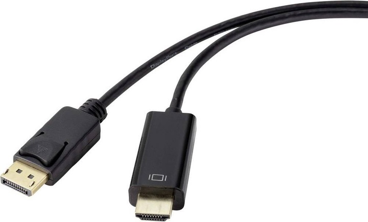 Produktbild Renkforce DisplayPort auf HDMI Anschlusskabel 1 m (1 m, HDMI, DisplayPort)