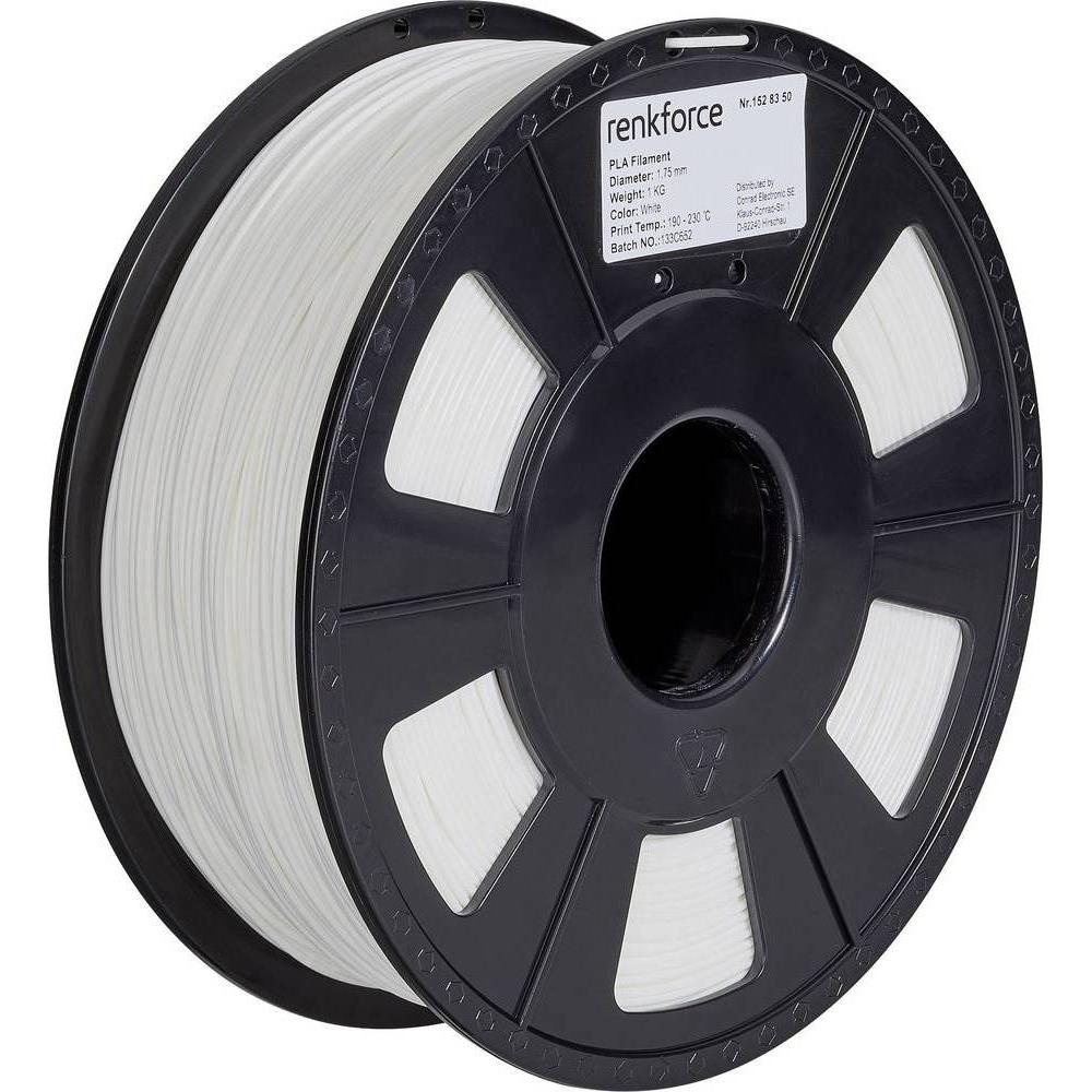 Renkforce Filament PLA (PLA, 1.75 mm, 1000 g, Weiss), 3D Filament, Weiss