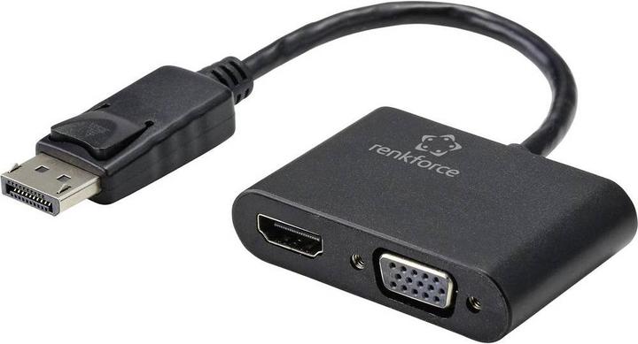 Actual product image Renkforce Display port to HDMI + VGA adapter (0.15 m, DisplayPort, HDMI, VGA, 1.2)
