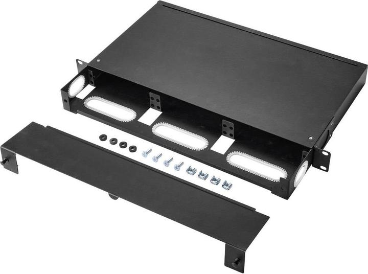 Image du produit Renkforce Panneau de brassage modulaire, FO/MPO ou MTP et RJ45/coax, 1 UH, 19"³. (Trou de câble, 31.13 cm)