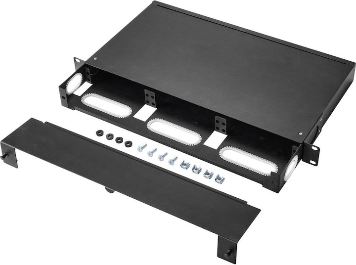 Renkforce Modulares Rangierfeld, LWL/MPO oder MTP und RJ45/Koax, 1 HE, 19”³ (Kabeldurchlass, 31.13 cm)