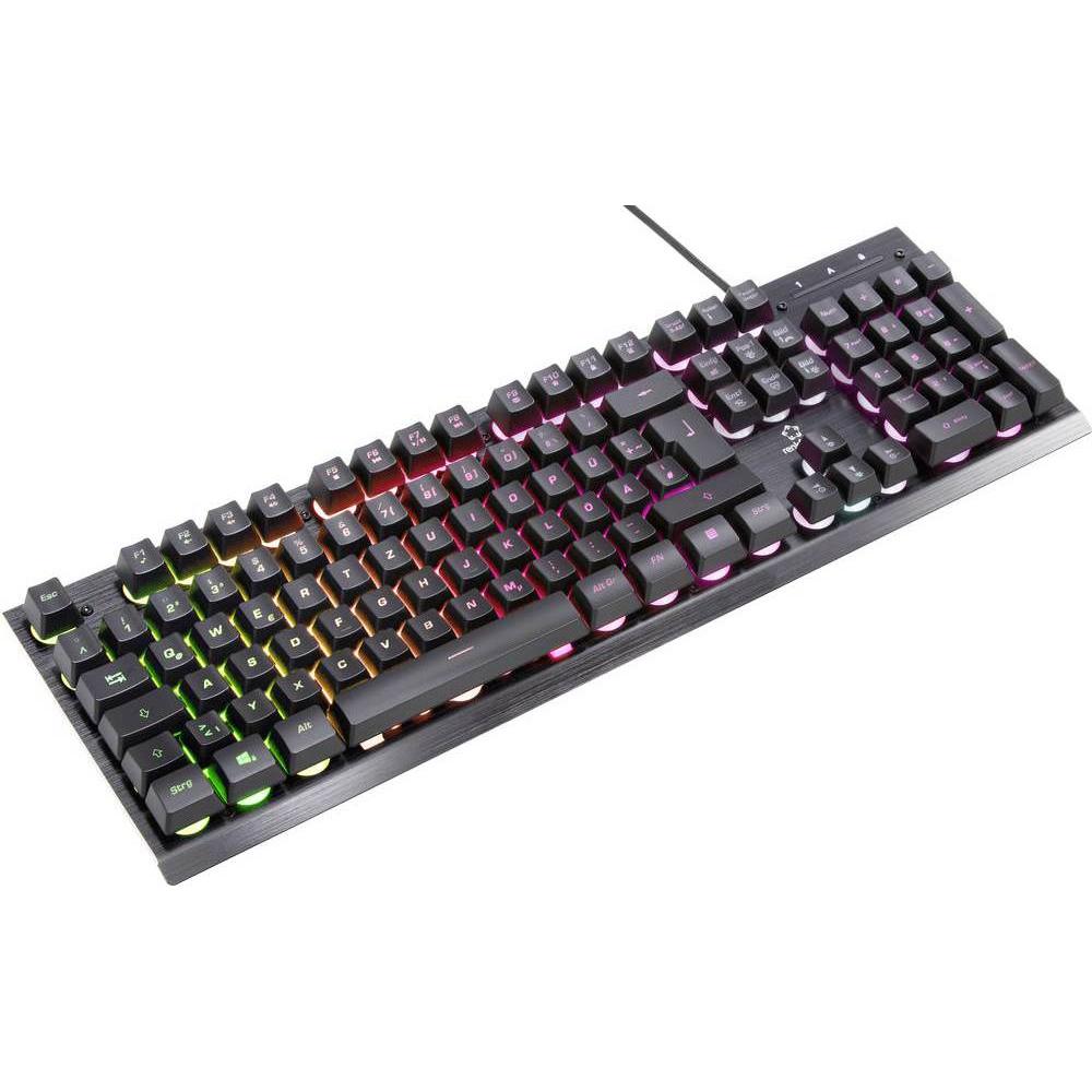 Renkforce RGB kabelgebundene USB-Gaming-Tastatur (DE, Kabelgebunden), Tastatur, Schwarz