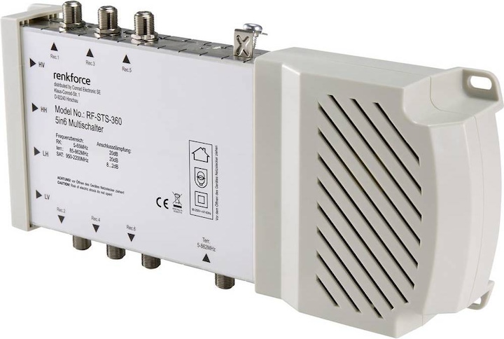 Actual product image Renkforce RF-STS-360 SAT Multischalter Eingänge (Multischalter): 5 (4 SAT/1 terrestrial) Teilnehmer-Anzahl: 6 (Multi switch)