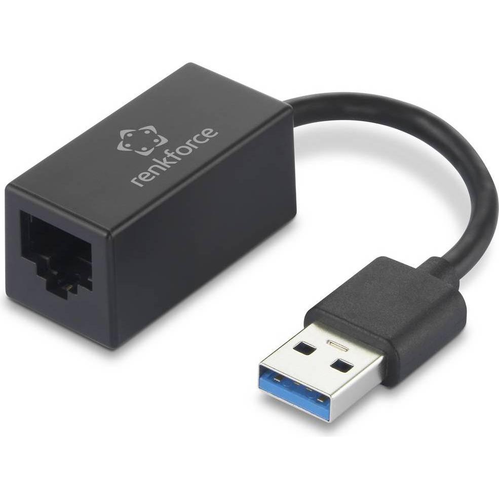 Renkforce Netzwerkadapter für Nintendo Switch Laptop PC (USB 3.2, RJ45 (1x)), Netzwerkadapter