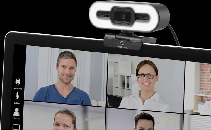 Actual product image Renkforce Webcam with 2K HD resolution and video light (5 Mpx)