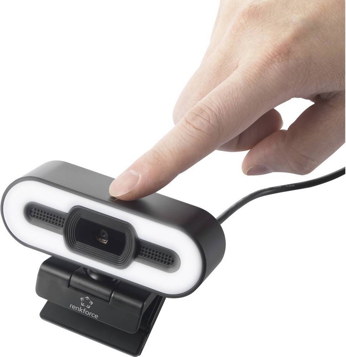 Actual product image Renkforce Webcam with 2K HD resolution and video light (5 Mpx)