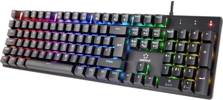 Actual product image Renkforce Mechanical USB gaming keyboard with RGB lighting (DE, Cable)