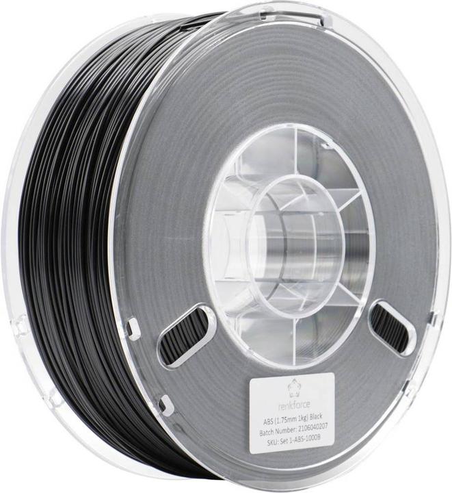 Immagine prodotto Renkforce RF-4738584 Filamento ABS 1,75 mm 1000 g Nero 1 pz. (ABS, 1.75 mm, 1000 g, Nero)