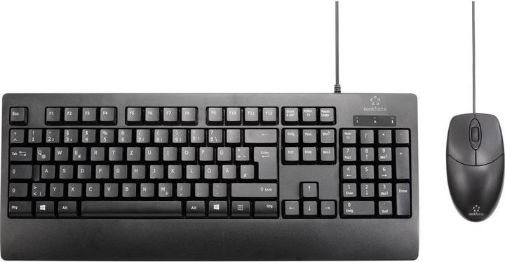 Produktbild Renkforce Abwaschbare Tastatur- und Mauskombination (Deutsches Tasten-Layout) (Deutschland, Kabelgebunden)