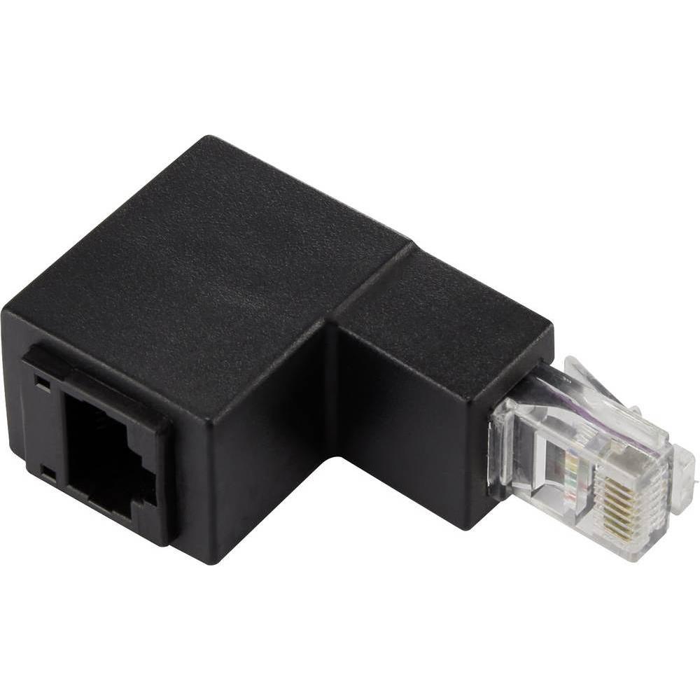 Renkforce CAT5e RJ45-Adapter 90° nach unten gewinkelt (RJ45, RJ45 (1x)), Netzwerkadapter, Schwarz