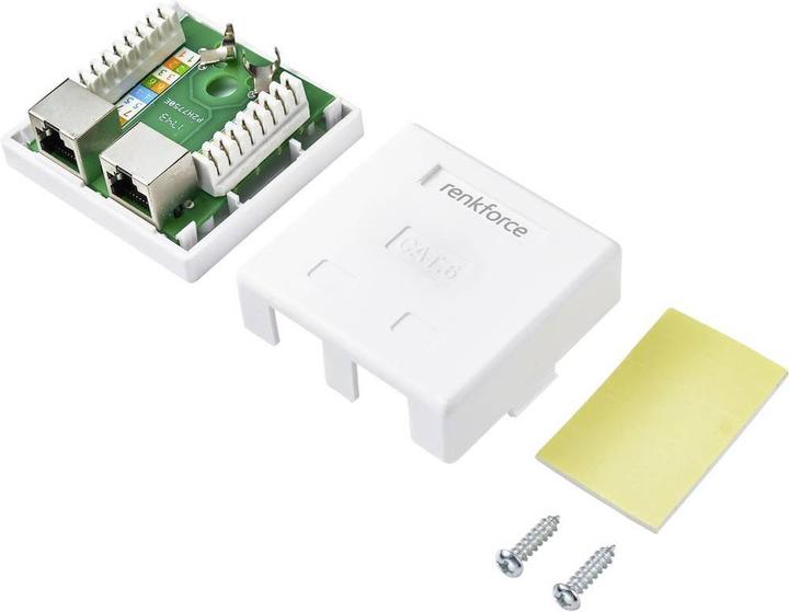 Produktbild Renkforce STP CAT6 Aufputzdose, zwei Anschlüsse (CAT6, 0.06 m)
