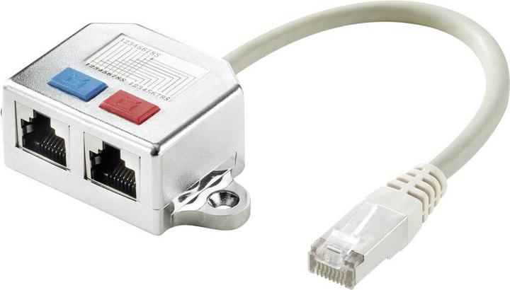 Image du produit Renkforce Adaptateur en T RJ45 CAT 5e pour le partage de câbles 1:1 Parallèle (RJ45 (2x))
