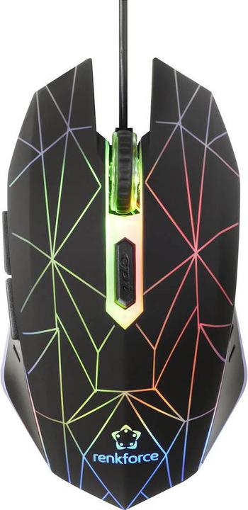 Produktbild Renkforce Ergonomische kabelgebundene USB-Gaming-Maus (Kabelgebunden)