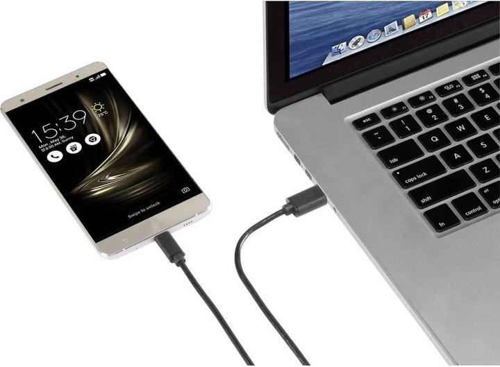 Actual product image Renkforce USB 3.1 (Gen 1) connection cable A/USB-C 50 cm (0.50 m, USB 3.2 Gen 1, 15 W)