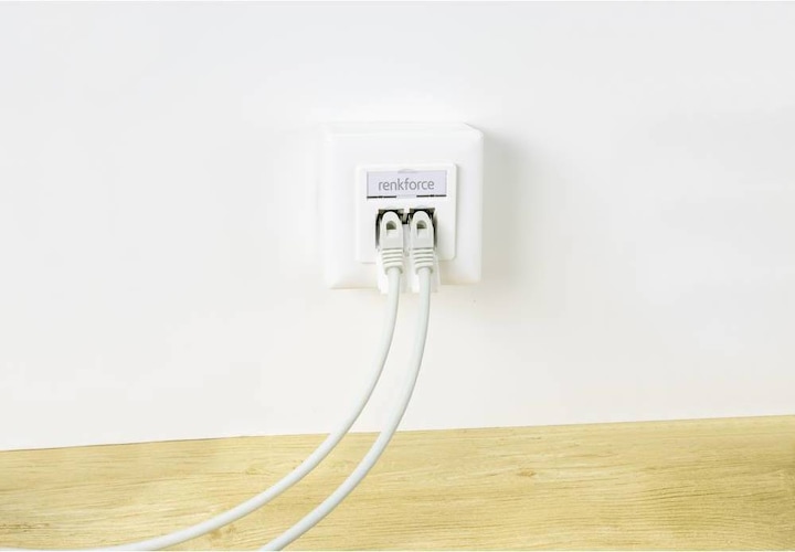 Image du produit Renkforce Prise réseau en saillie CAT 6a 2 ports